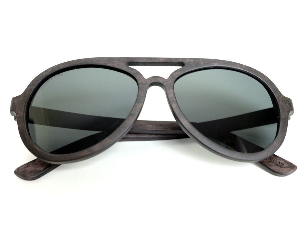 Black Wood Frame Sunglasses with Gray polarized lens - URBANE MUSE ...