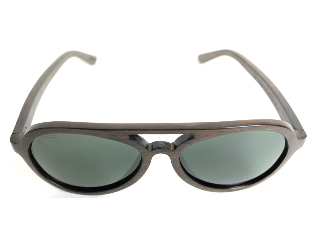 Brown Wood Frame Sunglasses With Green Polarized Lens Urbane Muse