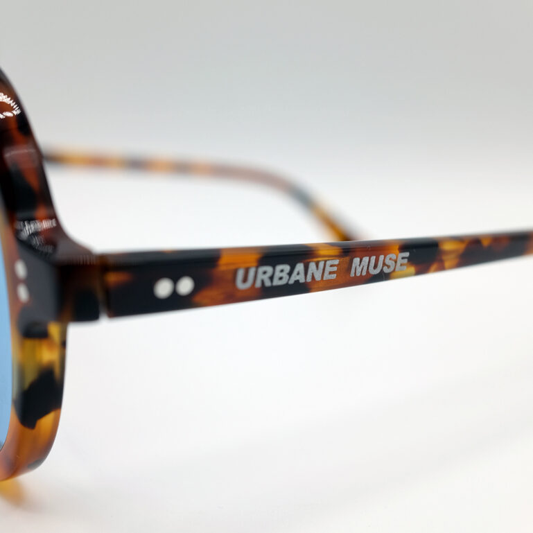 Tortoiseshell Aviator Sunglasses Blue Lens Urbane Muse Chris Smith® 