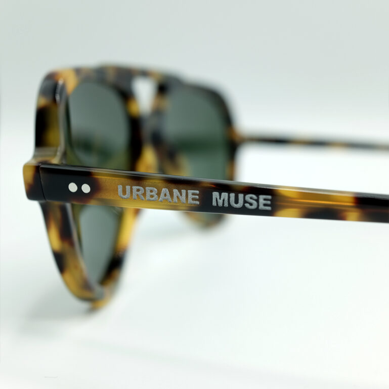 Tortoiseshell Aviator Sunglasses Green Lens Urbane Muse Chris Smith® 